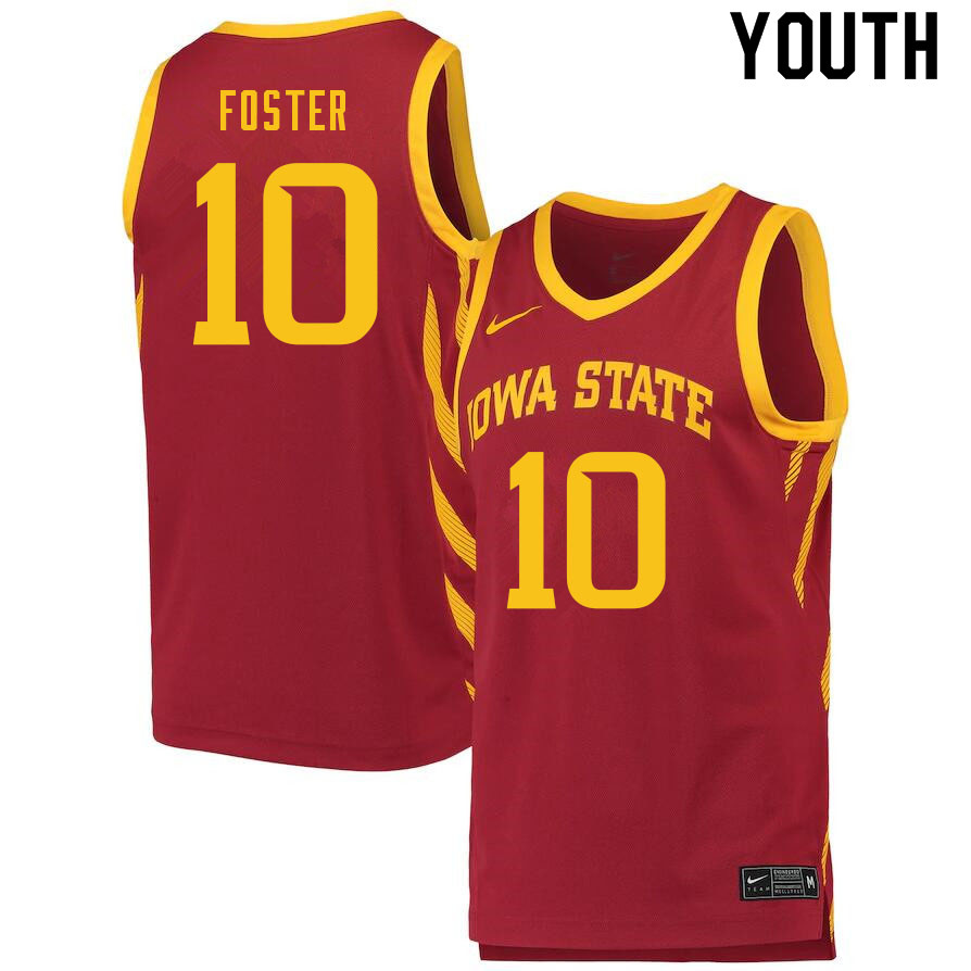 Youth #10 Xavier Foster Iowa State Cyclones College Basketball Jerseys Sale-Cardinal - Click Image to Close